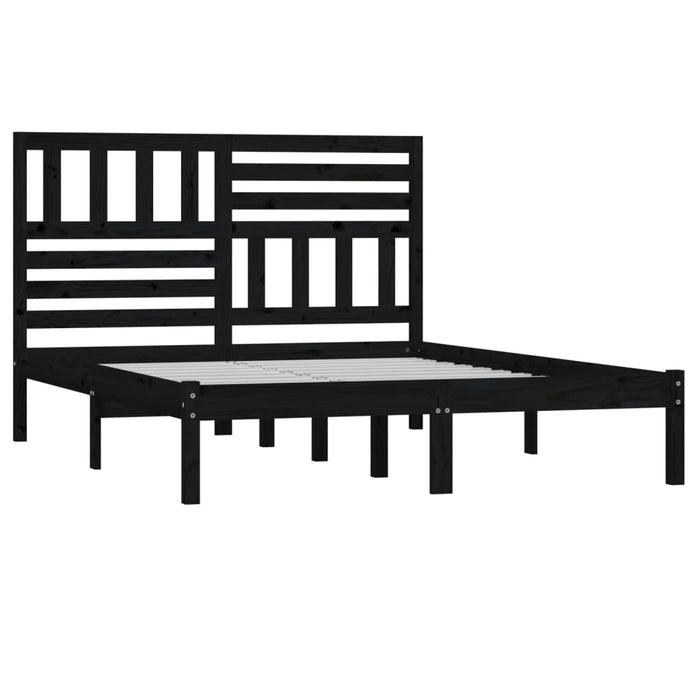 Massivholzbett Schwarz Kiefer 160x200 cm