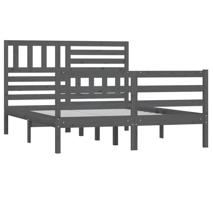 Massivholzbett Grau 120x190 cm