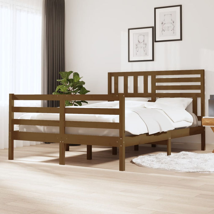 Massivholzbett Honigbraun 120x190 cm