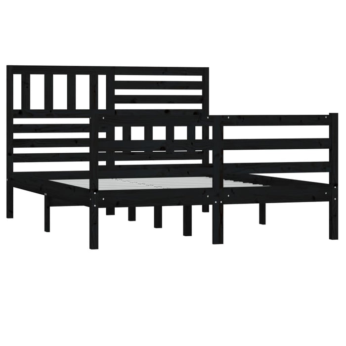 Massivholzbett Schwarz 120x190 cm