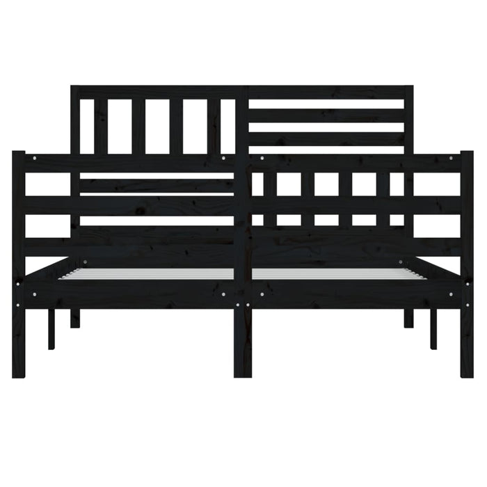 Massivholzbett Schwarz 120x190 cm