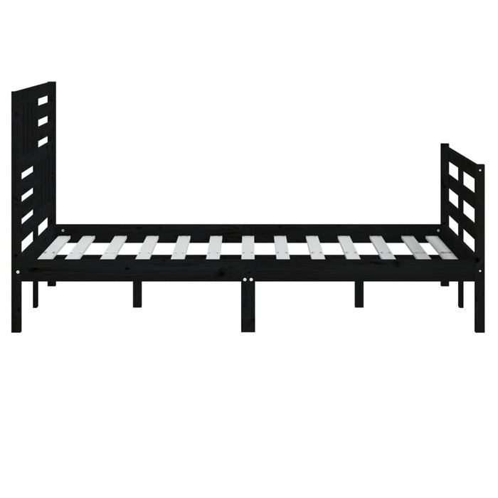 Massivholzbett Schwarz 135x190 cm