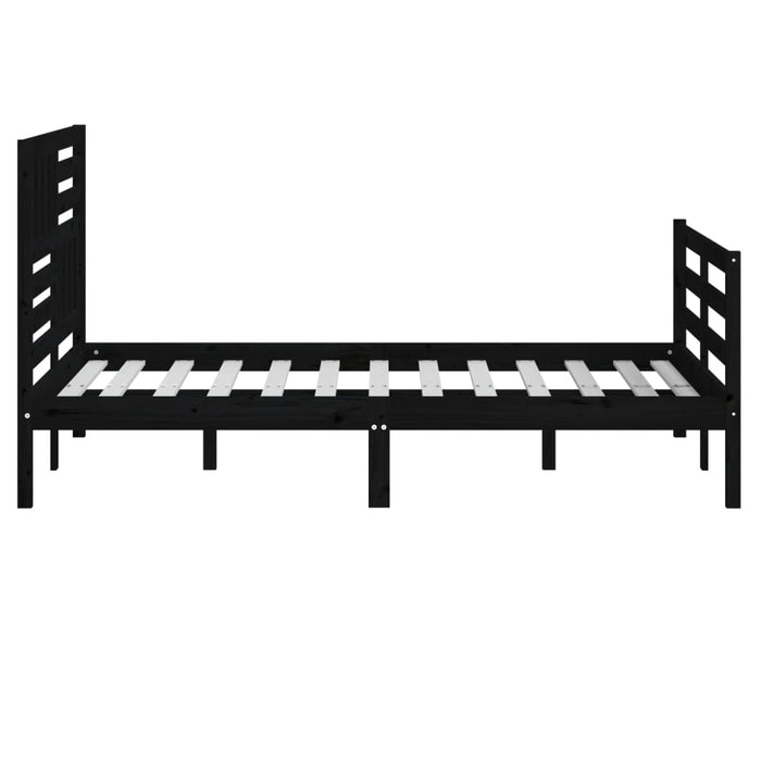 Massivholzbett Schwarz 140x190 cm