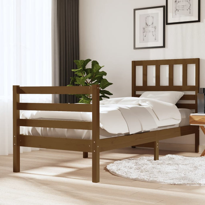 Massivholzbett Honigbraun 90x200 cm