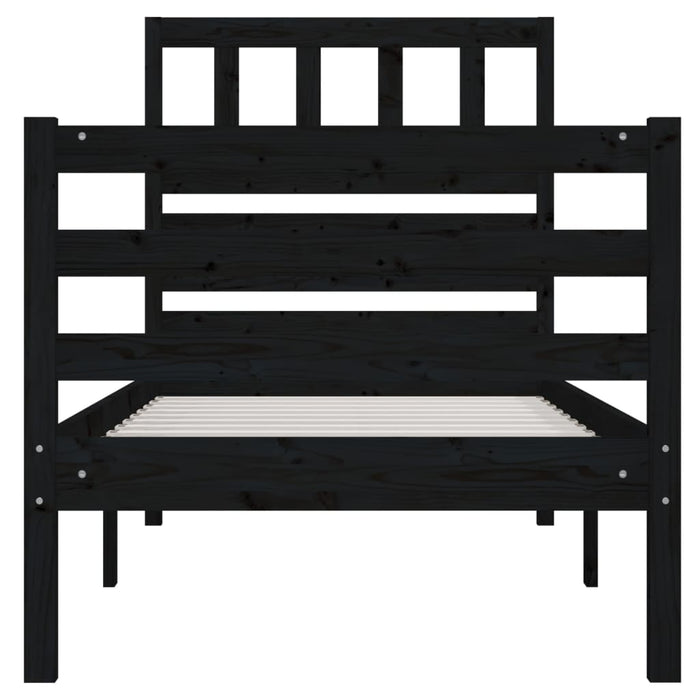 Massivholzbett Schwarz 90x200 cm
