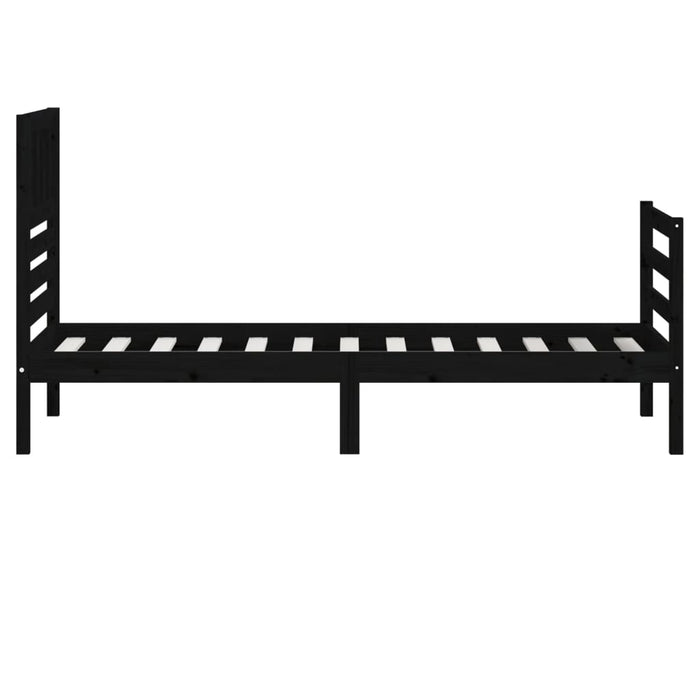 Massivholzbett Schwarz 90x200 cm