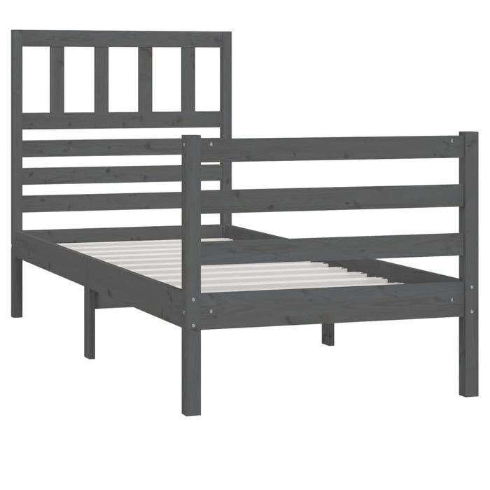 Massivholzbett Grau 100x200 cm