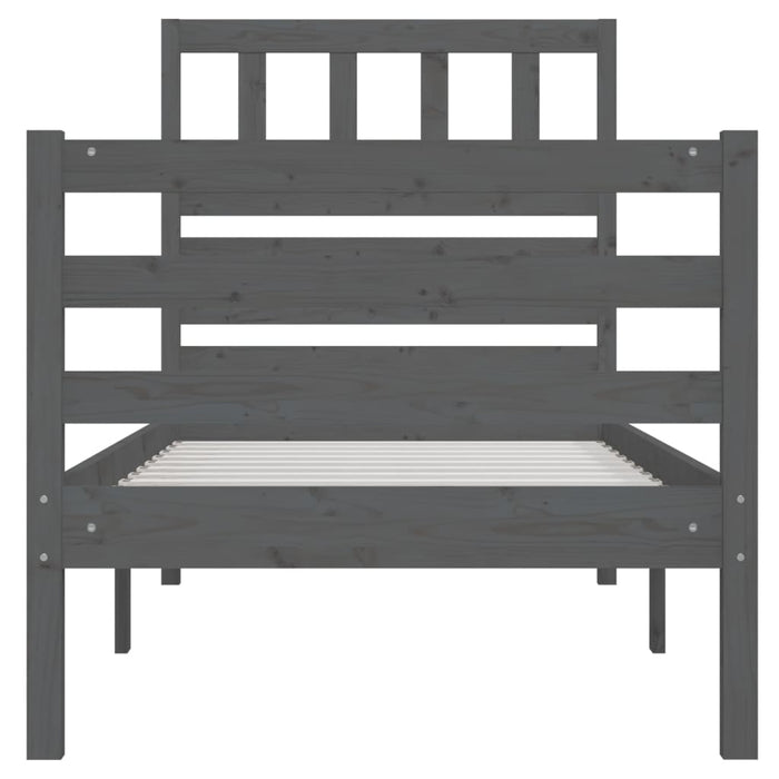 Massivholzbett Grau 100x200 cm