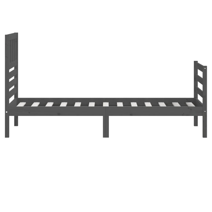 Massivholzbett Grau 100x200 cm