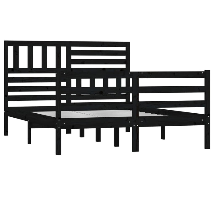 Massivholzbett Schwarz 140x200 cm