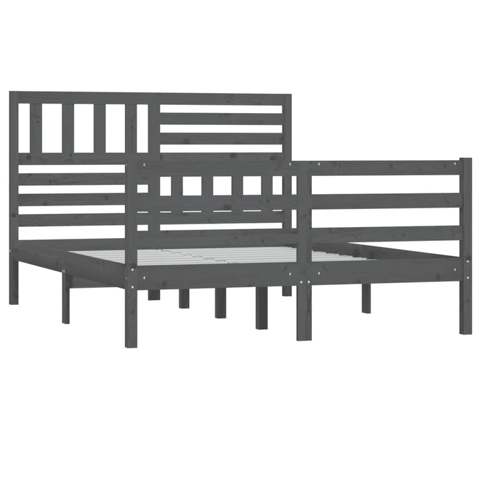 Massivholzbett Grau 150x200 cm