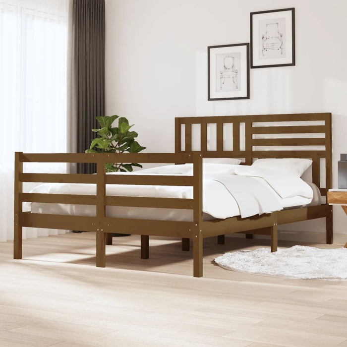 Massivholzbett Honigbraun 150x200 cm