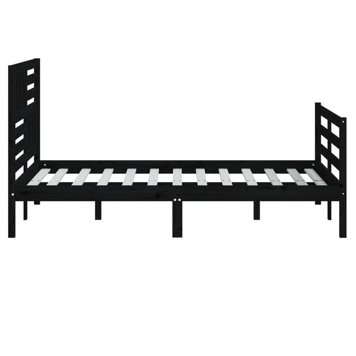 Massivholzbett Schwarz 150x200 cm