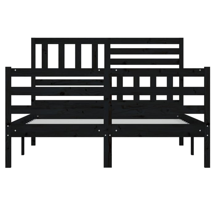 Massivholzbett Schwarz 160x200 cm