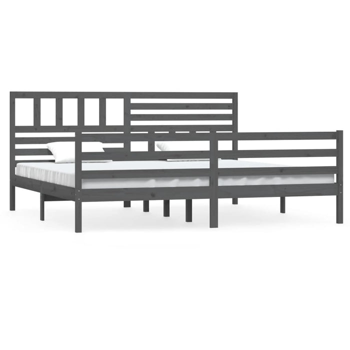Massivholzbett Grau 180x200 cm
