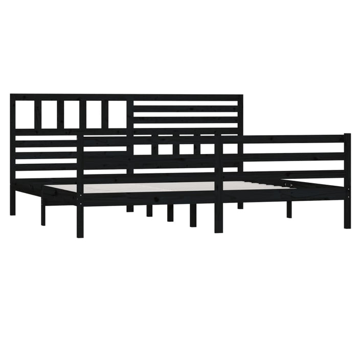 Massivholzbett Schwarz 180x200 cm