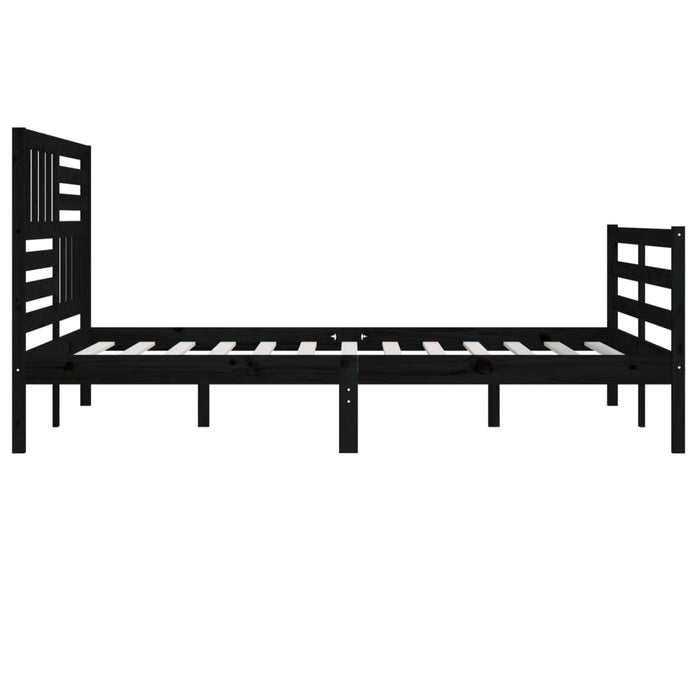 Massivholzbett Schwarz 180x200 cm