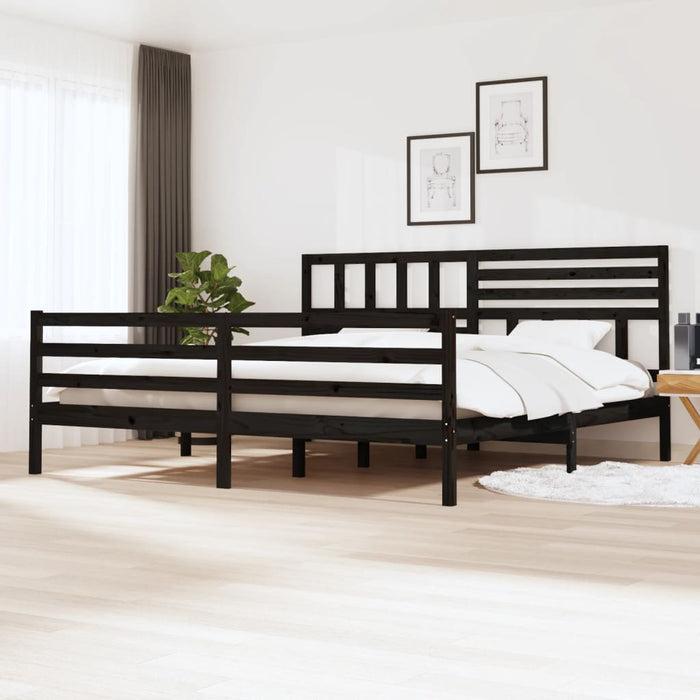 Massivholzbett Schwarz 180x200 cm