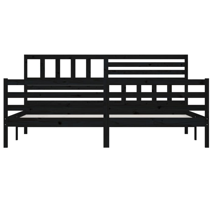 Massivholzbett Schwarz 200x200 cm