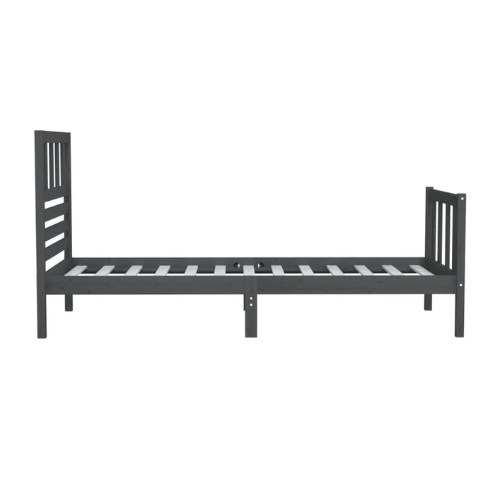 Massivholzbett Grau 75x190 cm