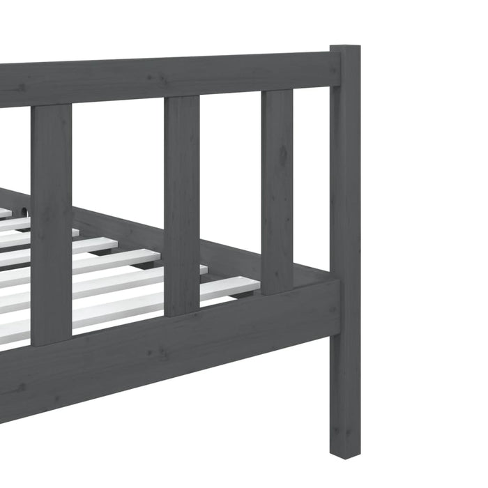 Massivholzbett Grau 75x190 cm