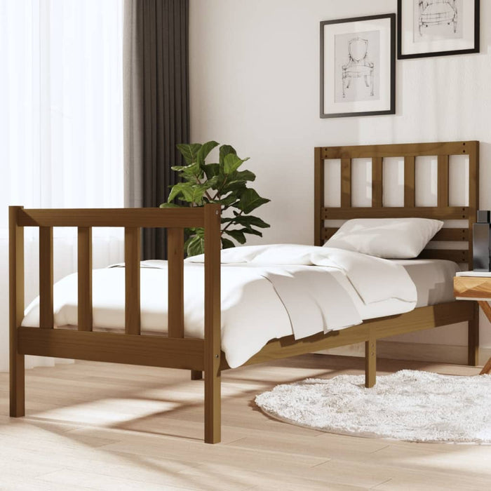 Massivholzbett Honigbraun 75x190 cm