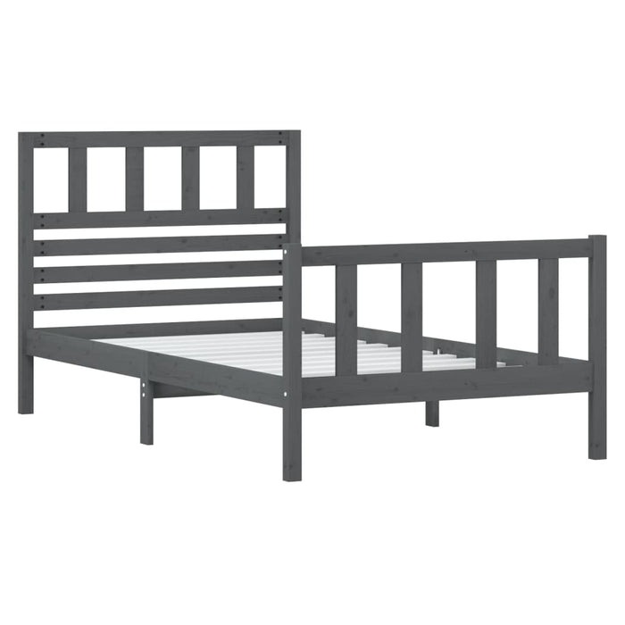 Massivholzbett Grau 90x190 cm
