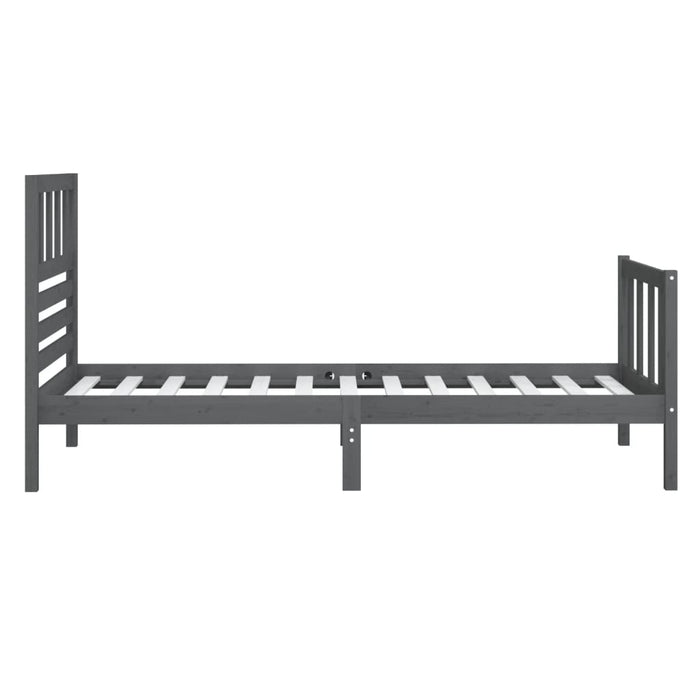 Massivholzbett Grau 90x190 cm