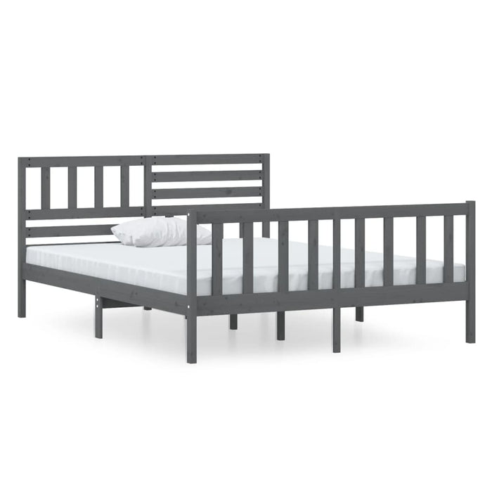 Massivholzbett Grau 120x190 cm