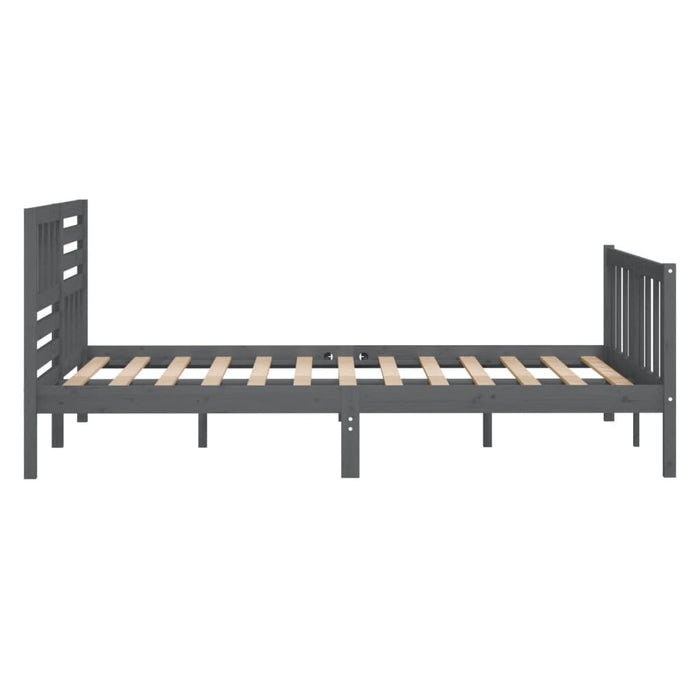 Massivholzbett Grau 120x190 cm