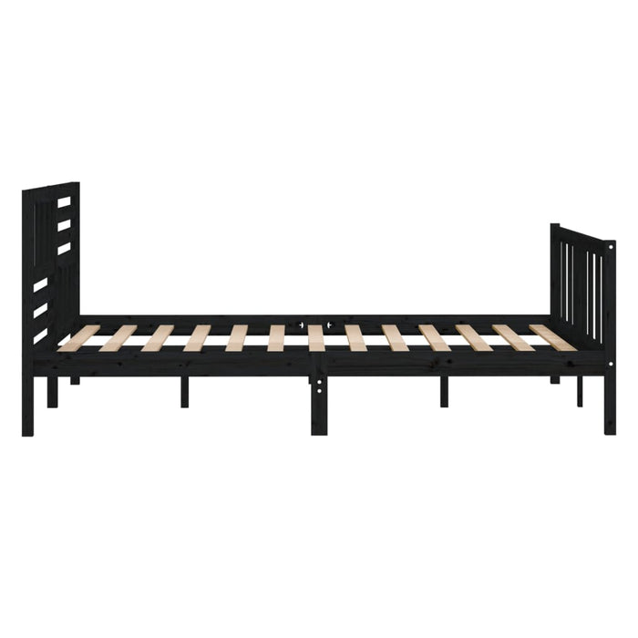 Massivholzbett Schwarz 120x190 cm
