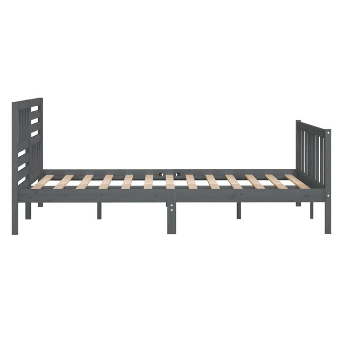 Massivholzbett Grau 135x190 cm