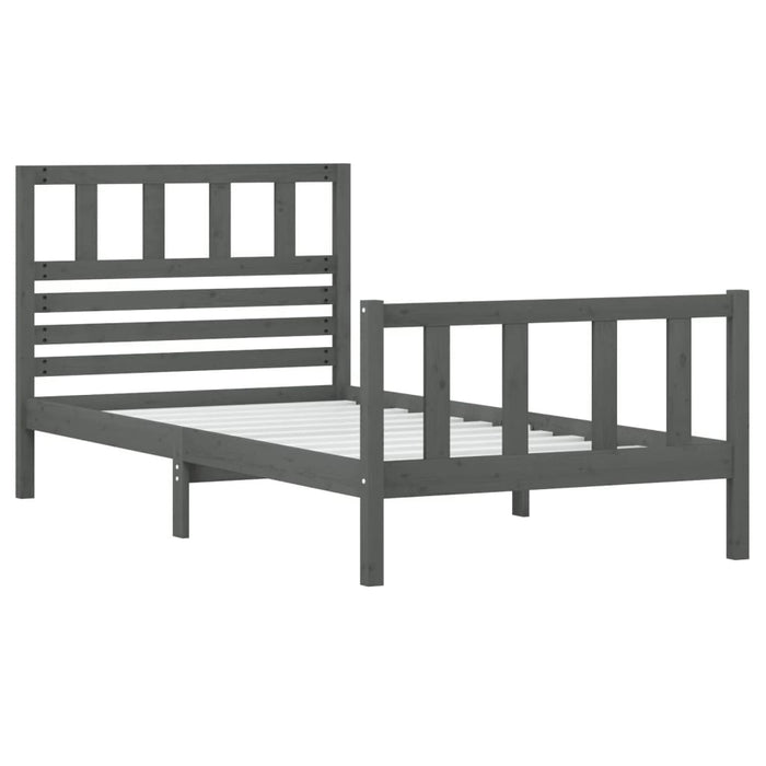 Massivholzbett Grau 90x200 cm
