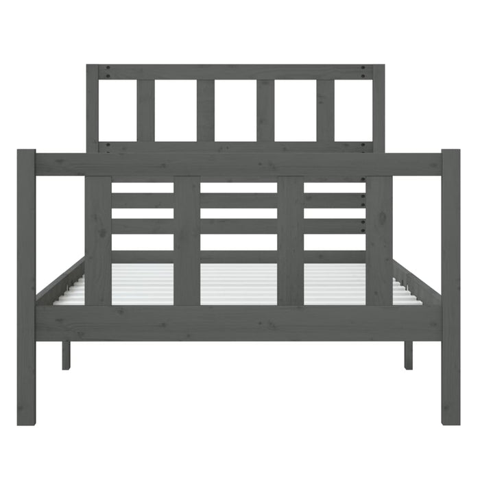 Massivholzbett Grau 90x200 cm