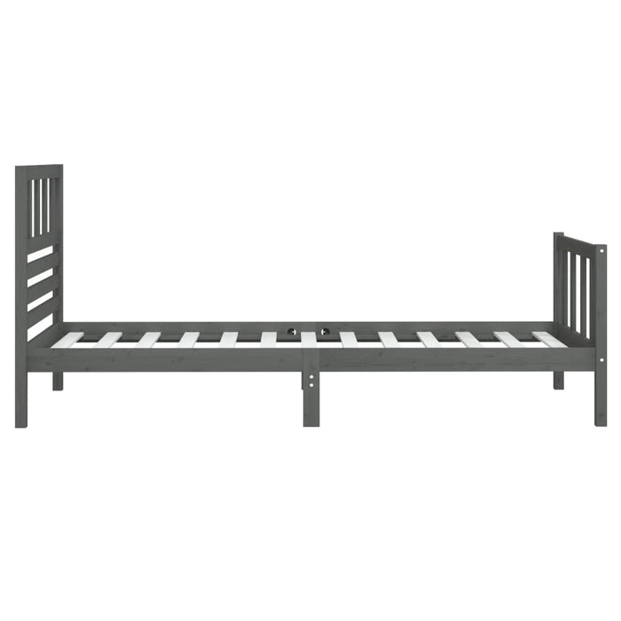 Massivholzbett Grau 90x200 cm