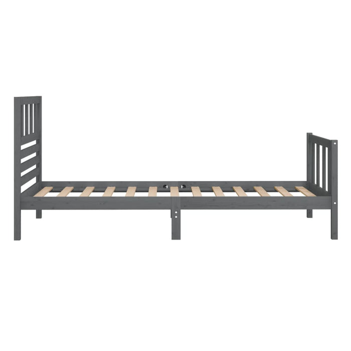 Massivholzbett Grau 100x200 cm