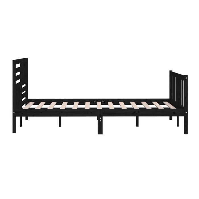 Massivholzbett Schwarz 150x200 cm