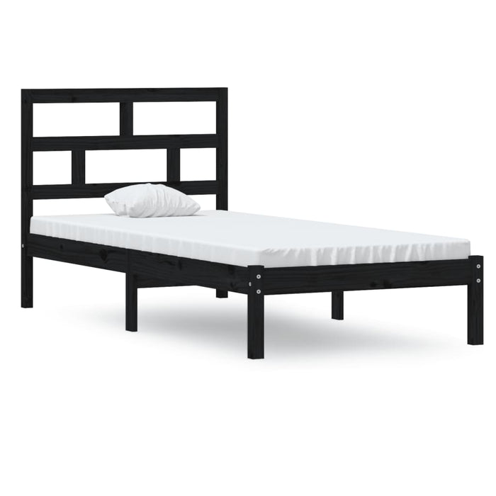 Massivholzbett Schwarz 90x190 cm