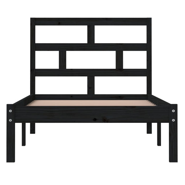 Massivholzbett Schwarz 90x190 cm