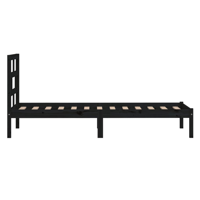 Massivholzbett Schwarz 90x190 cm
