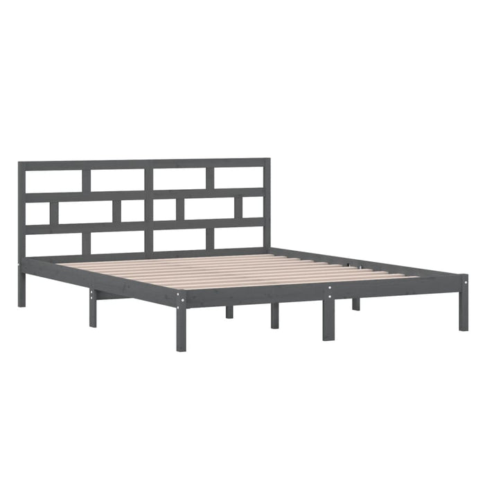 Massivholzbett Grau 120x190 cm
