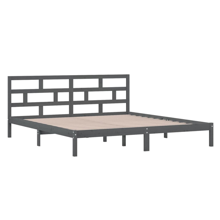 Massivholzbett Grau Kiefer 140x190 cm