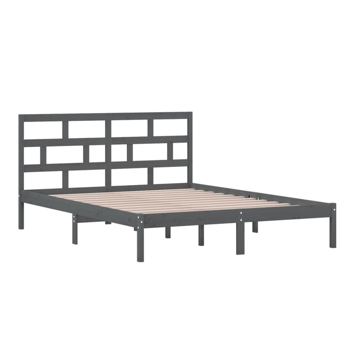Massivholzbett Grau 150x200 cm