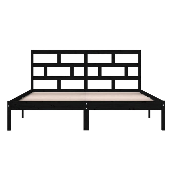 Massivholzbett Schwarz Kiefer 160x200 cm
