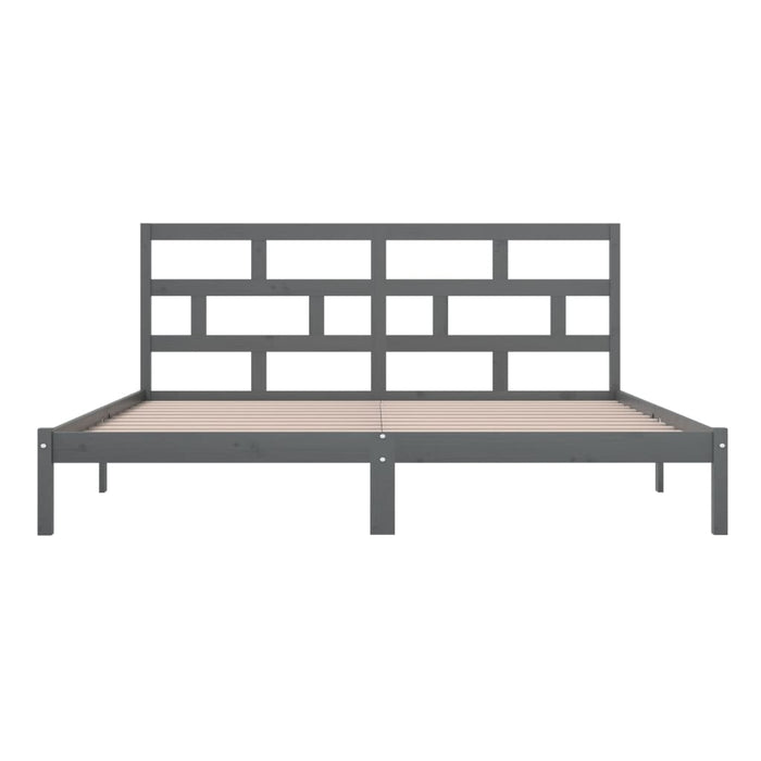 Massivholzbett Grau Kiefer 200x200 cm