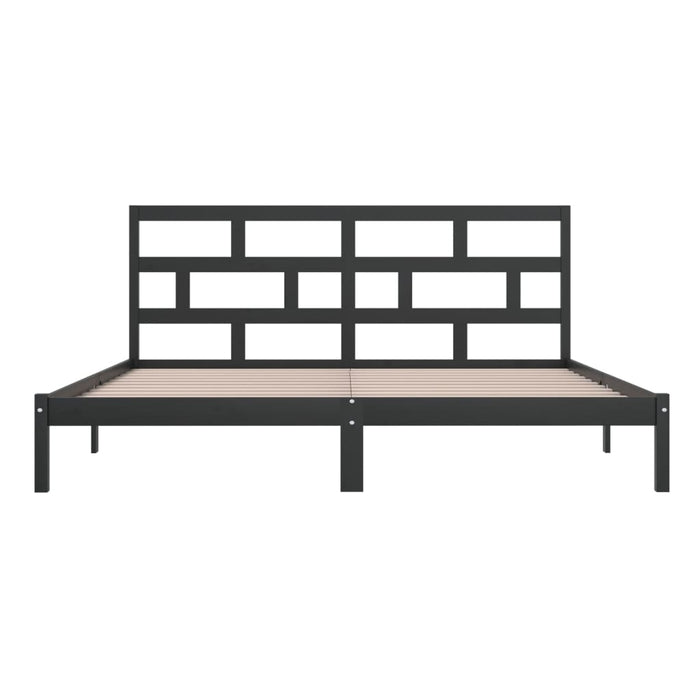Massivholzbett Schwarz Kiefer 200x200 cm