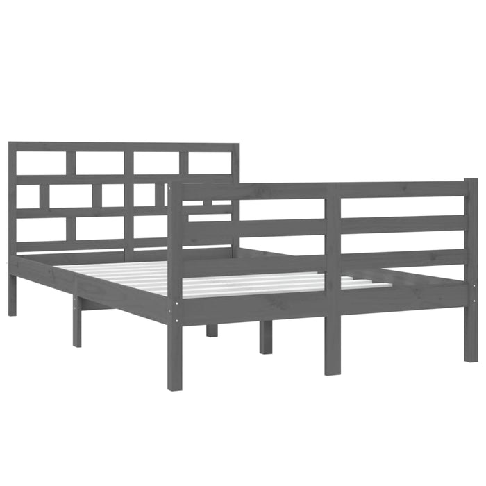 Massivholzbett Grau 120x190 cm