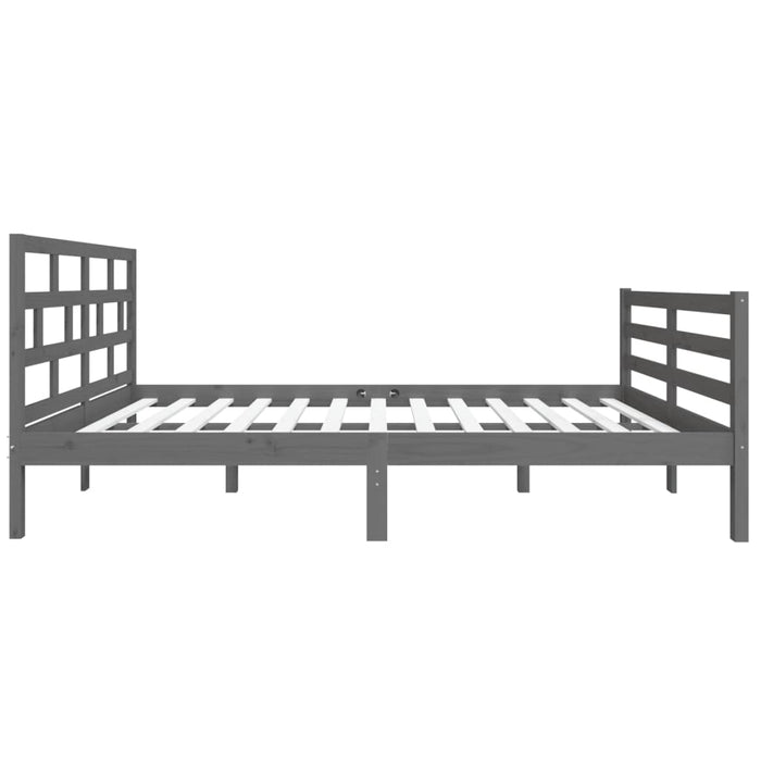 Massivholzbett Grau 120x190 cm