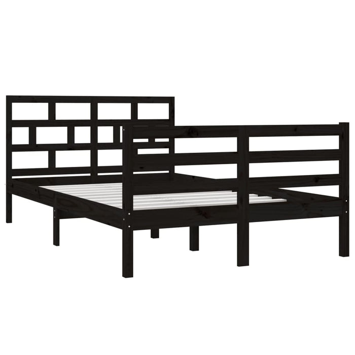 Massivholzbett Schwarz 120x190 cm