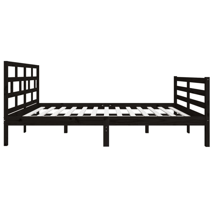 Massivholzbett Schwarz 120x190 cm